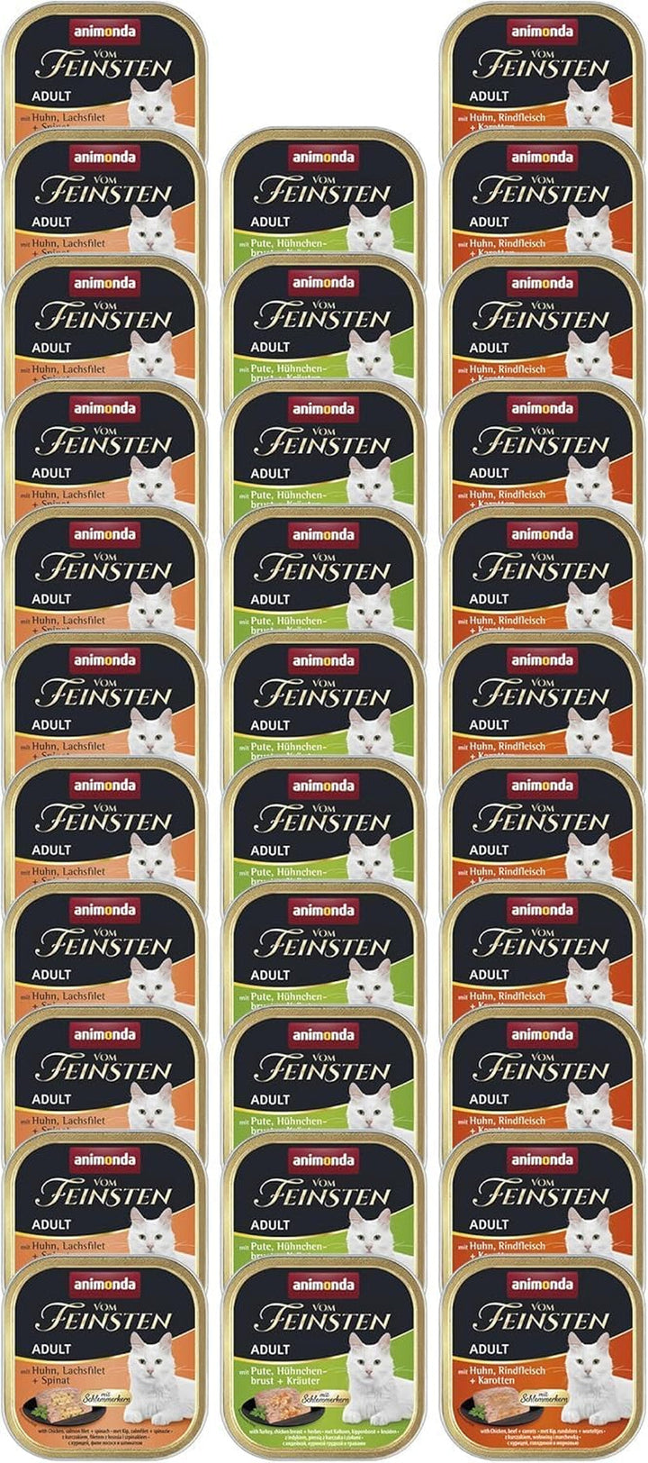 Animonda Vom Feinsten Adult Sauce Variety (32 X 100 G), hrană umedă pentru pisici adulte, hrană pentru pisici fără cereale și zahăr, bucăți fragede într-un sos delicios