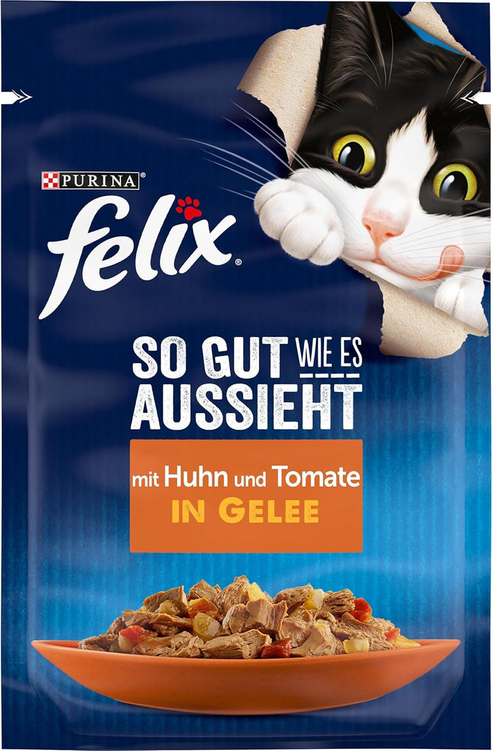 FELIX so Good How It Looks Hrană pentru pisici umedă în jeleu, cu pui, 26Pack (26 X 85G)
