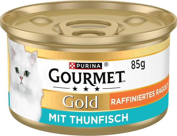 Gourmet Gold Refined Ragout Hrană umedă pentru pisici, cu ton, pachet de 12 (12 X 85G)