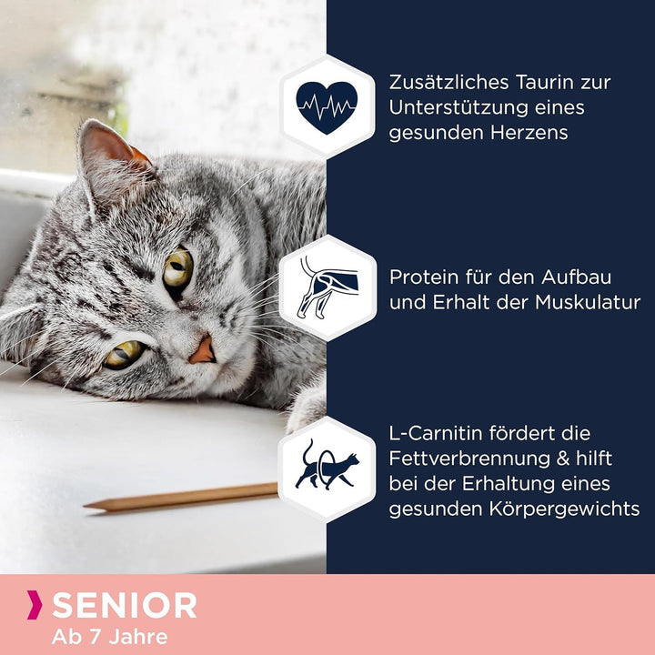 EUKANUBA Senior Cat Food Wet Grain Free - Hrană umedă premium cu mult somon pentru pisici în vârstă, 12 X 85 G