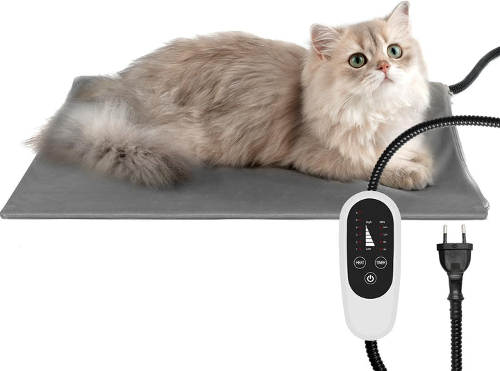NICREW Pernă de încălzire pentru animale de companie pentru pisică și câine 40 x 45 cm, pernă de încălzire electrică reglabilă la temperatură cu cablu de înfășurare a furtunului anti-mușcătură