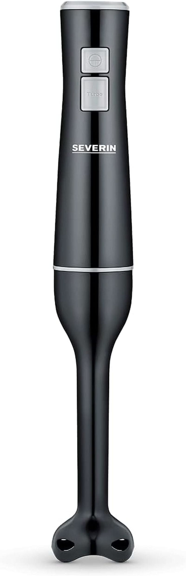 SEVERIN Kabelloser Stabmixer Mit Premium-Set, Abnehmbarer Mixstab, Mit Pürierstab, Multizerkleinerer, Mixbehälter, Kartoffelstampfer & Schneebesen, Schwarz/Edelstahl-Gebürstet, SM 3775 Mama si Copilul Naty Shop 170 W