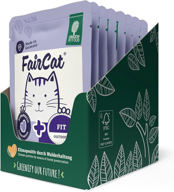 Green Petfood Faircat Multipack (6 X 85 G) | Adult | Hrană umedă premium pentru pisici adulte | 6 arome delicioase diferite în Multipack | Fără cereale | Hrană umedă pentru pisici | 6Pack