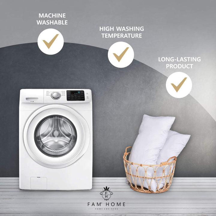 FAM Home Pernă 80X80 Set de 2 Microfibre moi - Pernă 80X80 Suferă de alergii Cu suport optim pentru gât și cap - Pernă interioară Respirabilă Reglarea umidității Antibacteriană Perne ortopedice cervicale Naty Shop