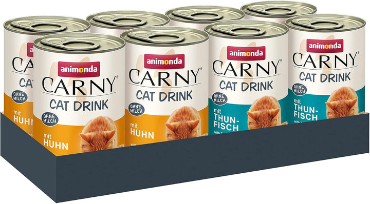 Animonda Carny Drink Cat Snack Drink Mix (8 X 140ml), supă pentru pisici, gustare pentru pisici fără lapte, cereale fără zahăr