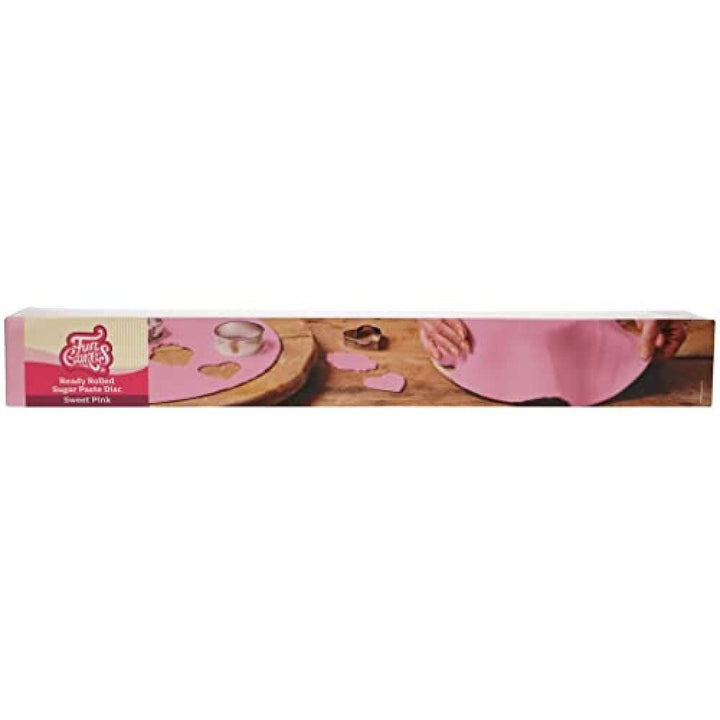 FunCakes Disc fondant rulat verdeață de primăvară: Delicioasă aromă de vanilie, deja rulată, ușor de folosit, perfectă pentru decorarea torturilor, 430 g Pasta de zahar Naty Shop Roz dulce