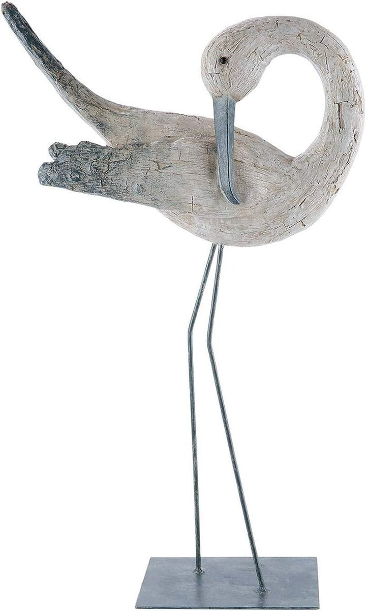 GILDE - Sculptură barcă din aluminiu - lucioasă - Decor baie - H. 35 cm Statuete si sculpturi Naty Shop Albastru, crem Înălțime 43 cm