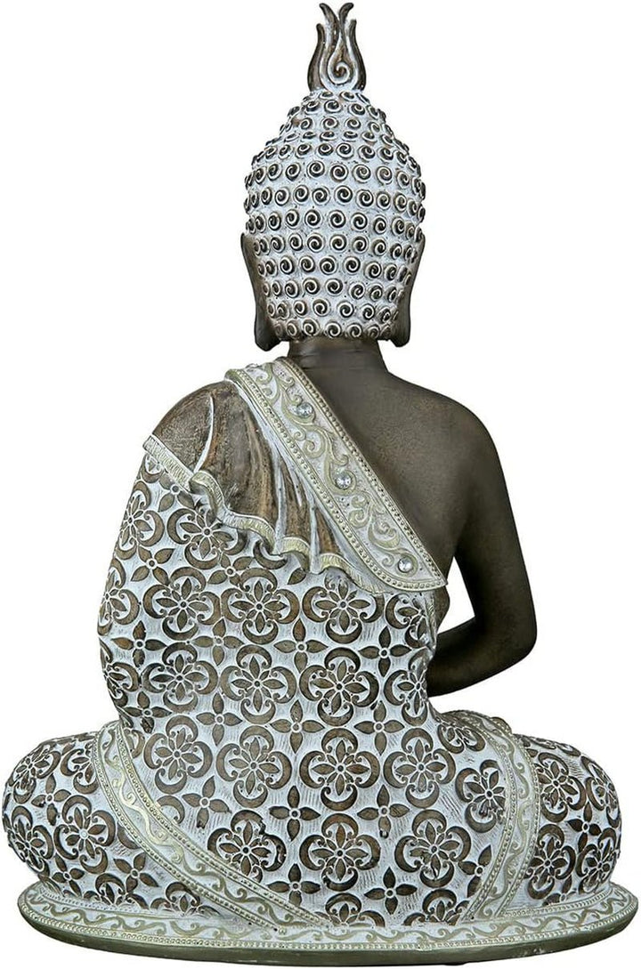 GILDE Sculptură decorativă Buddha șezând - Meditație - maro/alb - Înălțime 29 cm Statuete si sculpturi Naty Shop