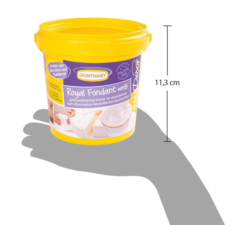 Günthart BackDecor 800 g fondant alb Masă decorativă albă pentru acoperire, glazurare prăjituri sau modelare, fără ulei de palmier, gata de utilizare și ușor de lucrat Pasta de zahar Naty Shop