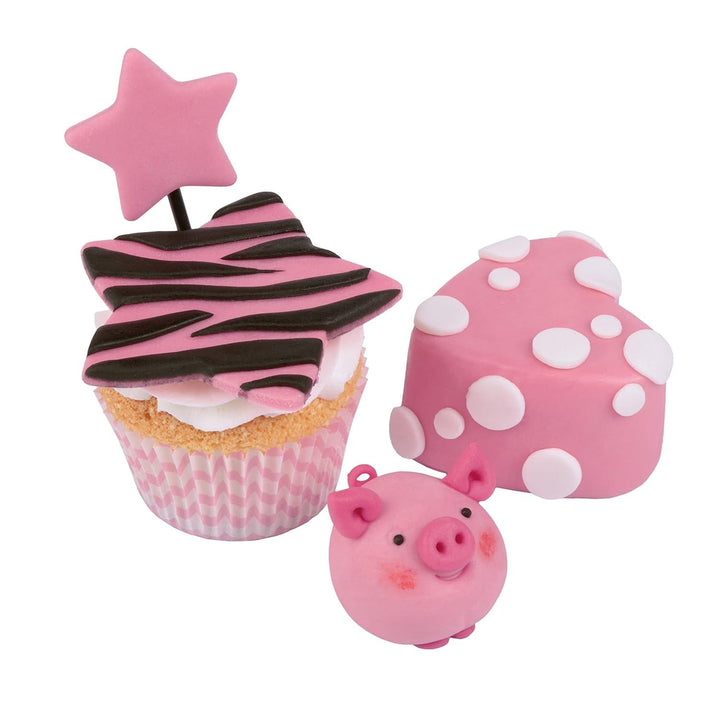 Günthart BackDecor fondant roz | calitate superioară | gata de utilizare | fără ulei de palmier | rezistent la rupere | pentru acoperirea prăjiturilor și produselor de patiserie | potrivit pentru modelare | pachet de 2 (1 x 250 g) Pasta de zahar Naty Shop