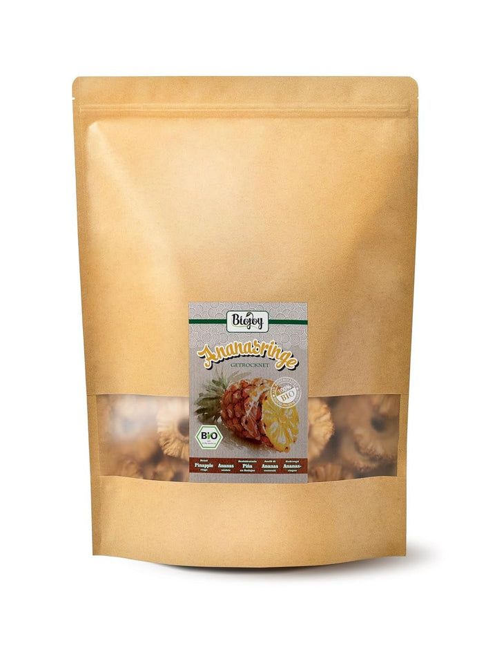 Inele de ananas Biojoy BIO, uscate (1 kg), nesulfurate Produse deshidratate Naty Shop 1 kg (1 pachet)
