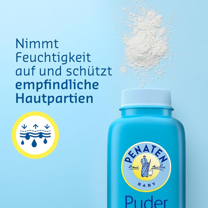 Pudră naturală pentru bebeluși Penaten cu aloe și vitamina E (1x 100g)- Protejează pielea sensibilă, absoarbe umezeala și menține pielea uscată- Aprobat dermatologic-99% ingrediente de origine naturală Copii - Baie si Skincare Naty Shop