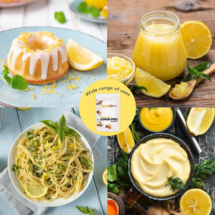 Pulbere de coajă de lămâie liofilizată 100g - Pulbere de fructe liofilizate - Pulbere de lămâie liofilizată pentru coacere, smoothie-uri și ceai - Pulbere de lămâie 100% naturală fără aditivi Produse deshidratate Naty Shop