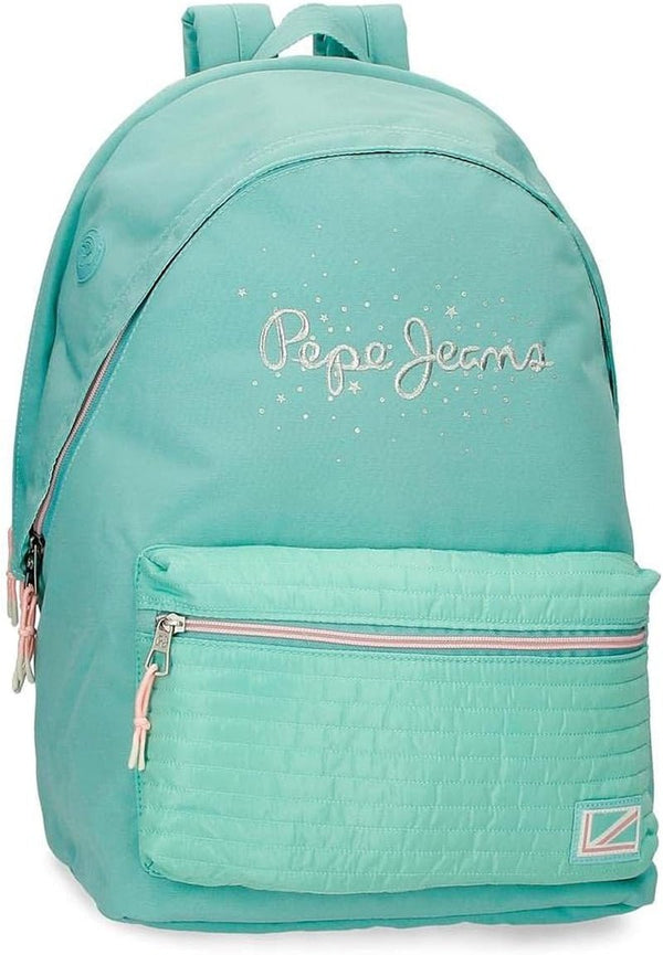 Rucsac Pepe Jeans Jane pentru laptop, compartiment dublu, 15.6 inch, albastru, 31 x 44 x 17.5 cm, poliester, 20.46 l Rucsacuri si ghiozdane premium Naty Shop Pc-Rucksack