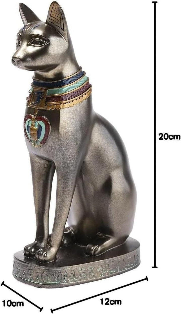 - Statuetă Bastet 21 cm - Statuetă pisică egipteană - Statuie decorare Egiptul Antic - Figurină pisică - Bust egiptean - Decorațiune originală idee cadou - Sculptură zeitate Statuete si sculpturi Naty Shop