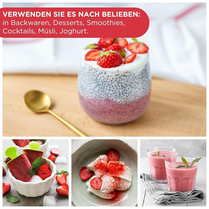 Summmer căpșuni liofilizate - pachet de 5 - fără zahăr, 100% naturale, delicioase gustări crocante pentru copii și adulți, ideale pentru cereale și cutii de prânz (55g) Produse deshidratate Naty Shop