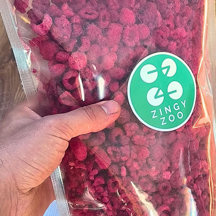 Zmeură liofilizată Bucăți rupte | XL 300g Fructe uscate Liofilizate | Zmeură uscată Fără gluten Fructe liofilizate | Fructe liofilizate | Zmeură liofilizată Produse deshidratate Naty Shop